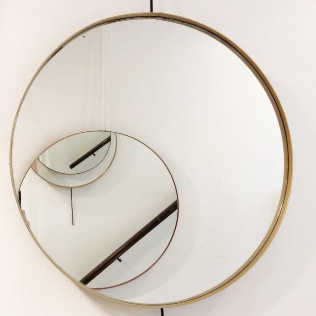 Espejos redondos con marco de hierro